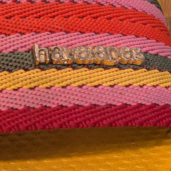 Havaianas Slides You Malta Mix Sandals Beach Pool Casual Pop of Color - Size 11 - Picture 2 of 4